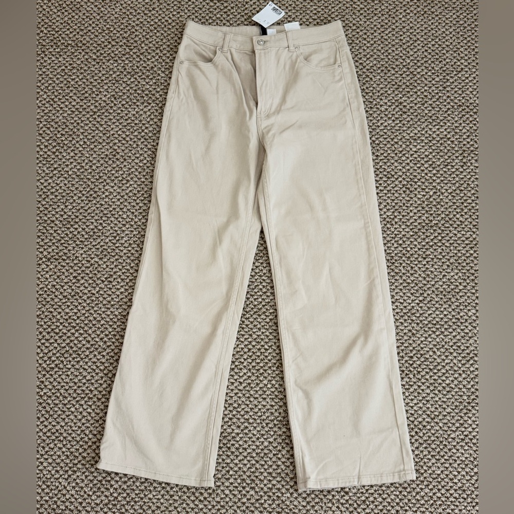 H&M Cream wide leg pants